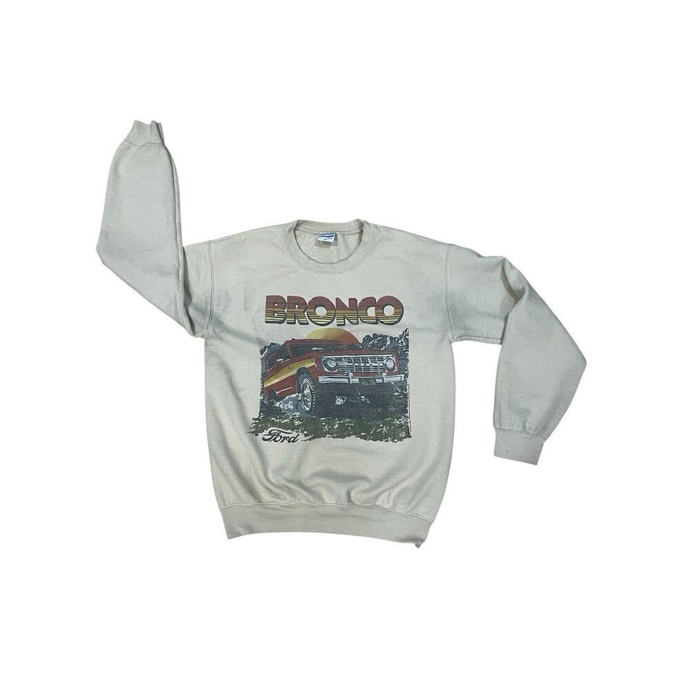 JUNK FOOD-Ford Bronco Women’s XS Beige Pullover Sweatshirt Casual Wear